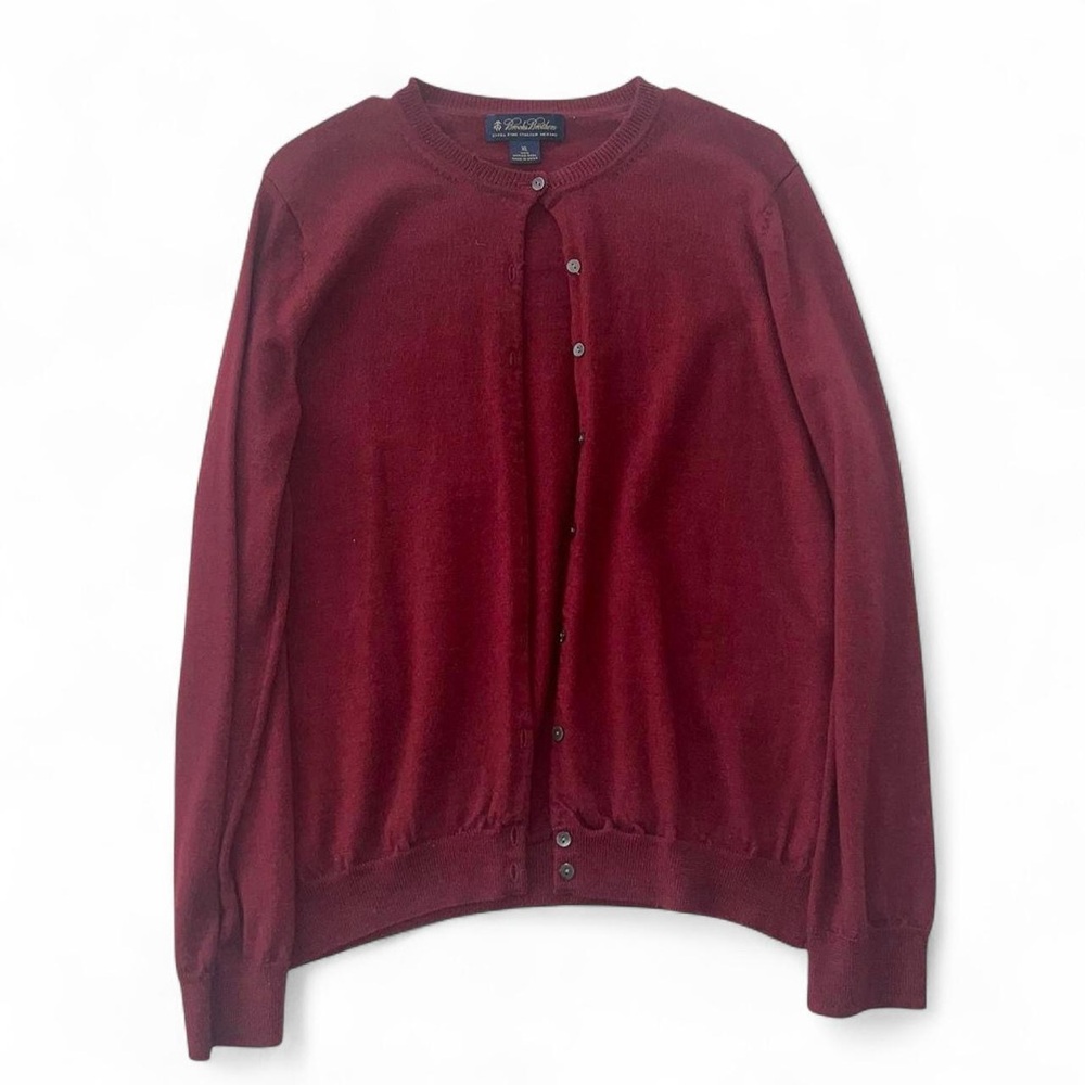 Brooks Brothers Burgundy Cardigan Sweater